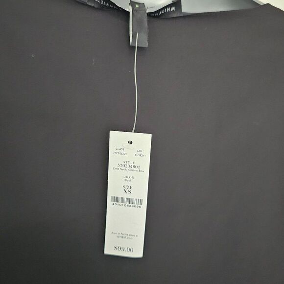 White House Black Market Size XS Dressy Capelet Chiffon Blouse Embroidered - Picture 7 of 7